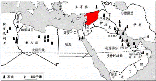 《中東》地理同步測(cè)試5