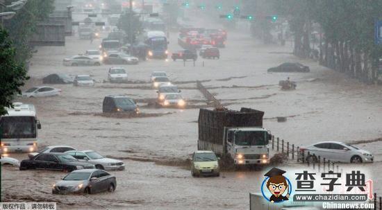 韓國首爾遭遇10年來最大降雨1