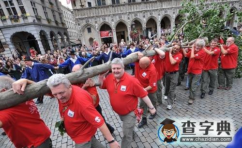 比利時布魯塞爾800年傳統(tǒng)：豎“五月樹”1