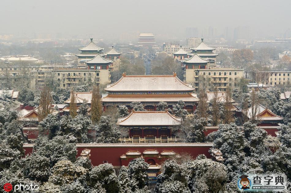 登高景山眺望北京故宮下雪，紫禁城就驚艷了全世界7