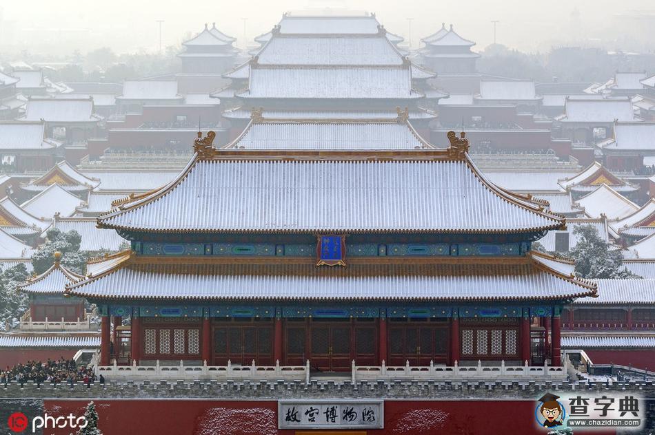 登高景山眺望北京故宮下雪，紫禁城就驚艷了全世界4