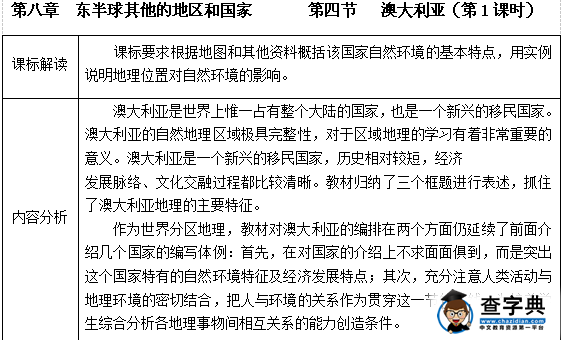 初一年級地理第八章教學(xué)設(shè)計