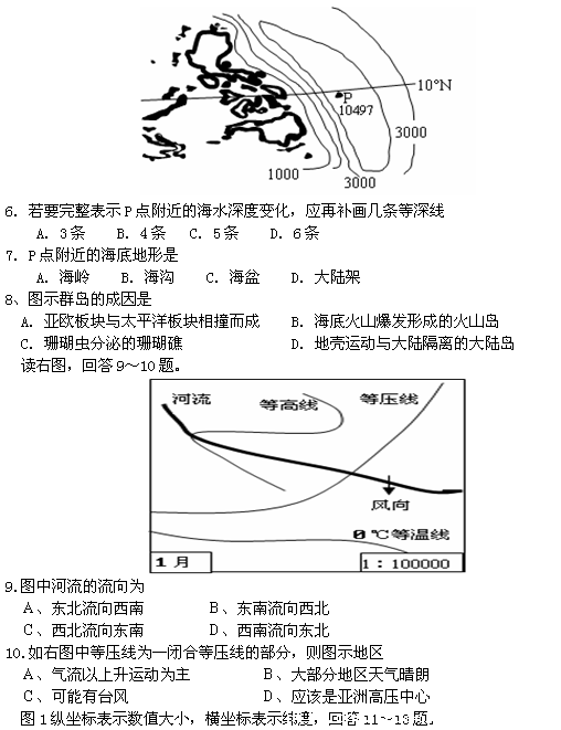 高一地理2016年《地圖、地球、大氣》寒假作業(yè)